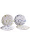 Hermia NNTHN21DUS4885946 Juego de Servir Pasteles de Porcelana Azul 4 Piezas